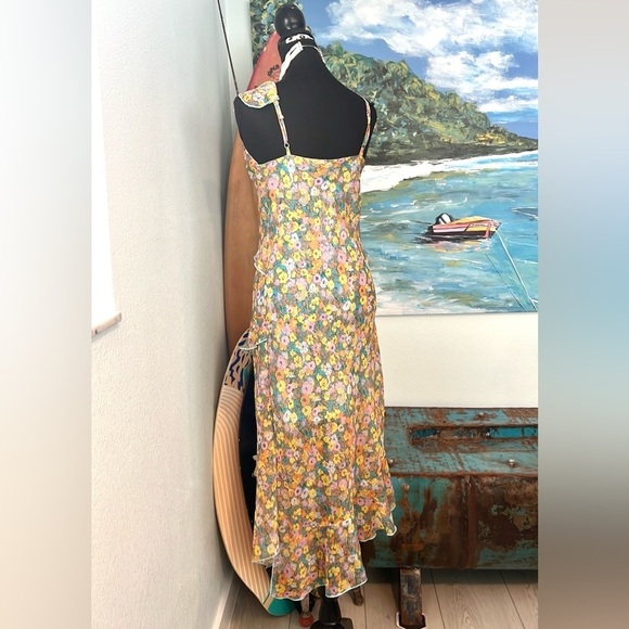 Urban Outfitters UO Shreen Asymmetrical Floral Midi Dress, Flattering, EUC, L - Picture 4 of 11